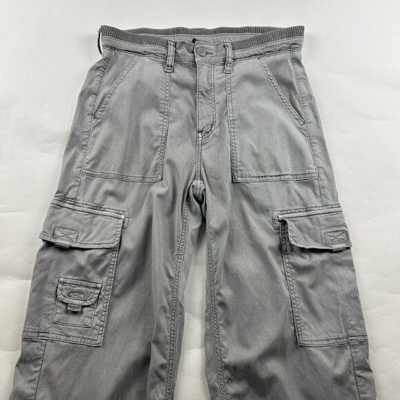 American Eagle Light Gray Drapey Stretch Cargo Pant 4R - Picture 2 of 6